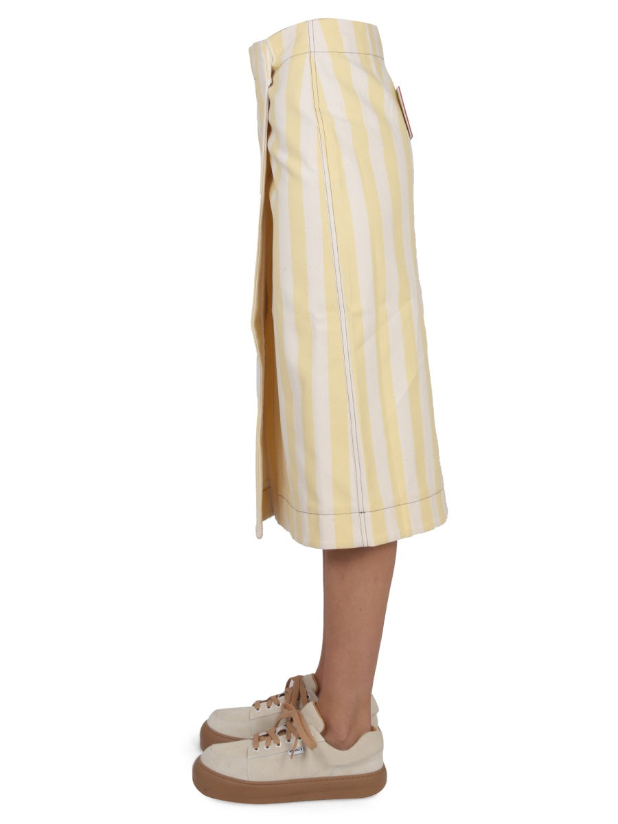 SUNNEI Button-Front Striped Pattern Skirt