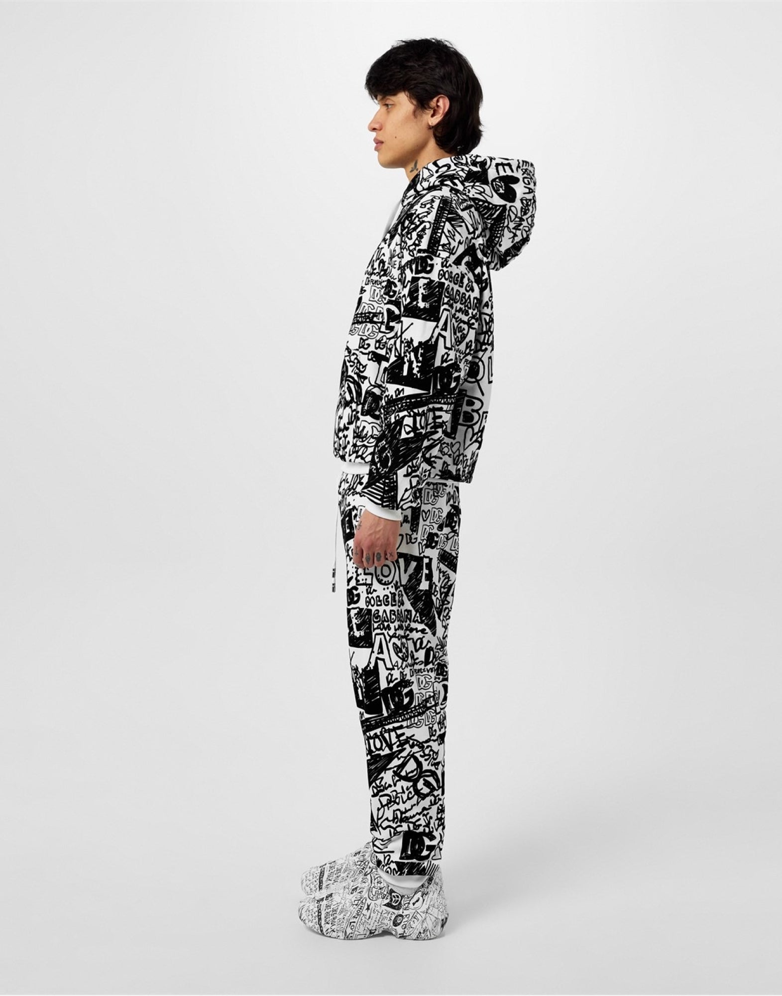 DOLCE & GABBANA Graffiti-Print Logo Sneaker for Men