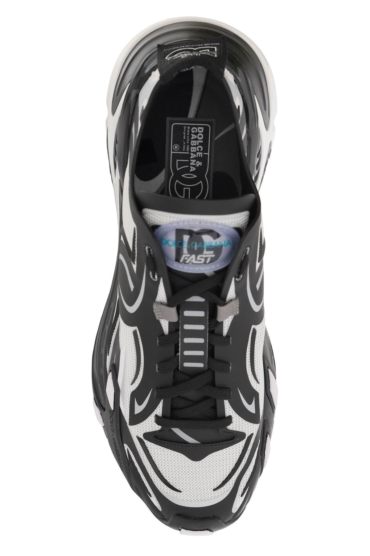 DOLCE & GABBANA Two-Toned Fabric Dragon Sneakers for Men