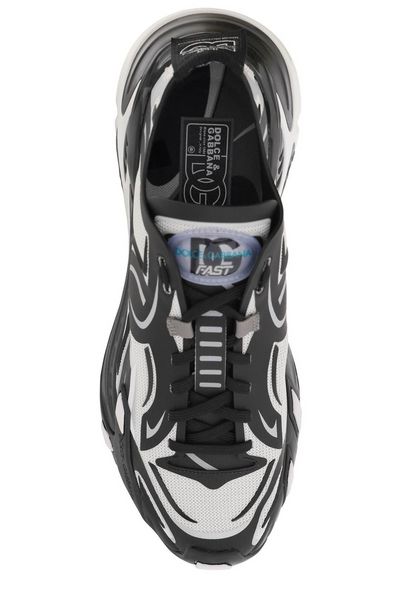 DOLCE & GABBANA Two-Toned Fabric Dragon Sneakers for Men