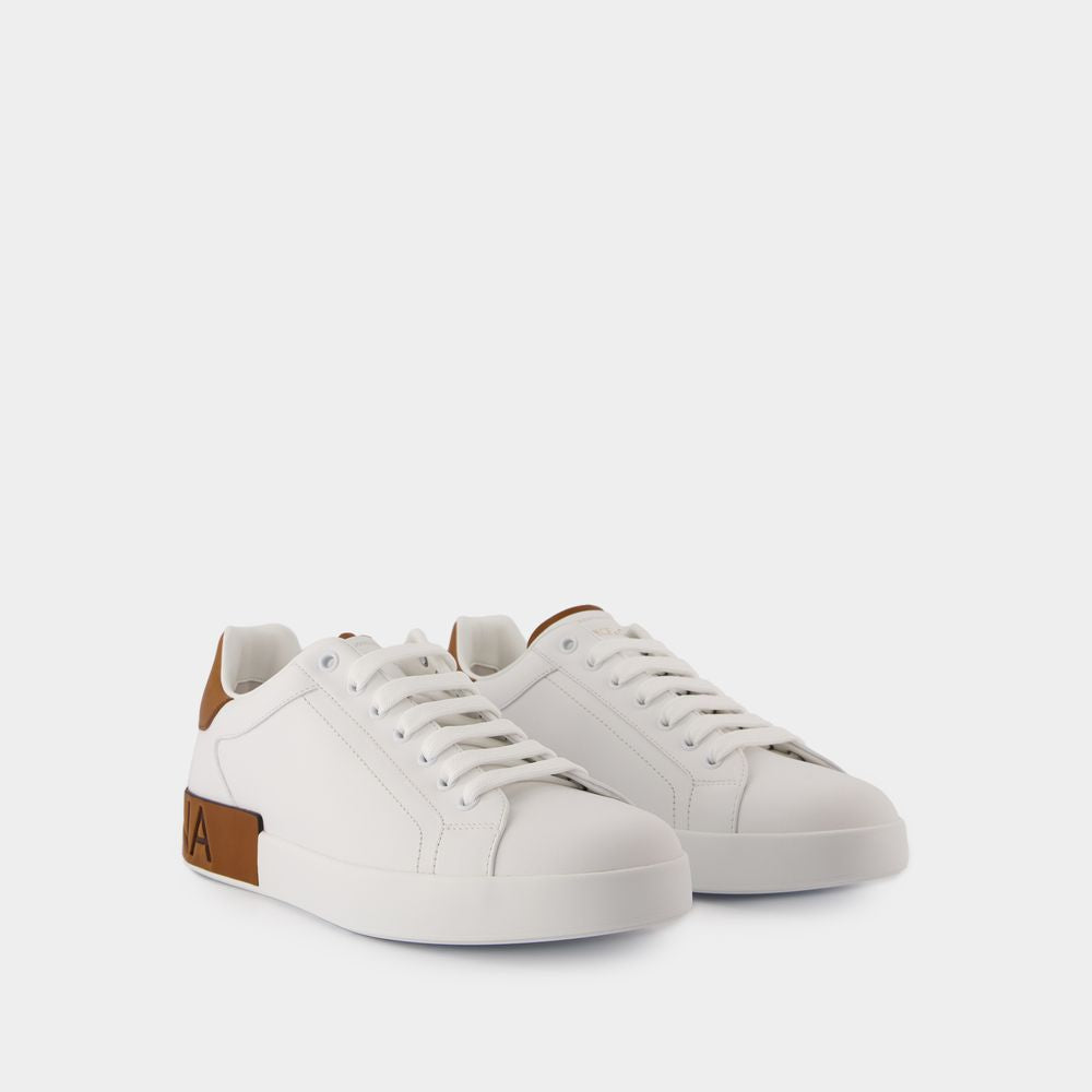 DOLCE & GABBANA Portofino Leather Sneakers for Men - Stylish and Durable