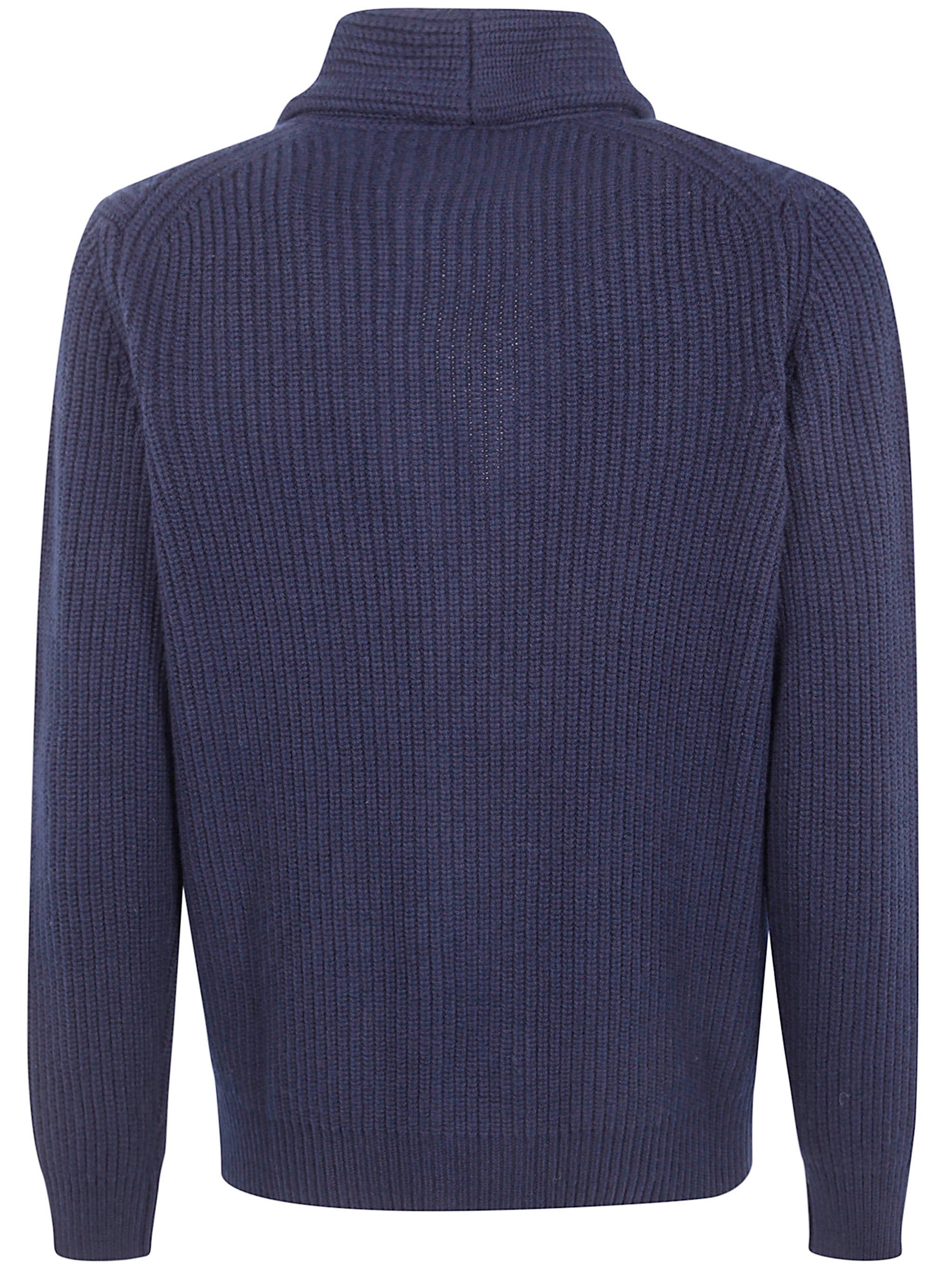 FILIPPO DE LAURENTIIS Scarf Collar Pocket Cardigan