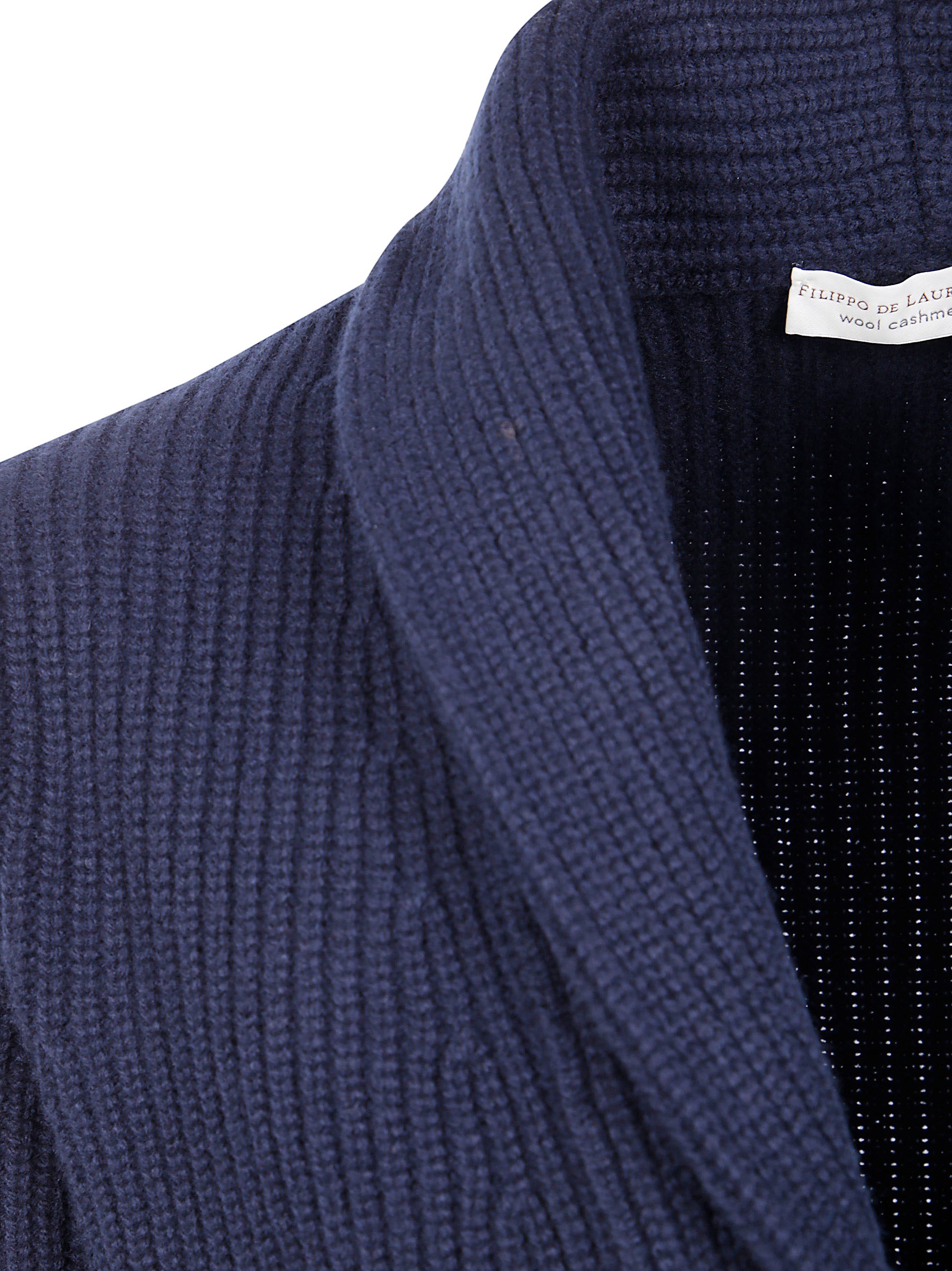 FILIPPO DE LAURENTIIS Scarf Collar Pocket Cardigan