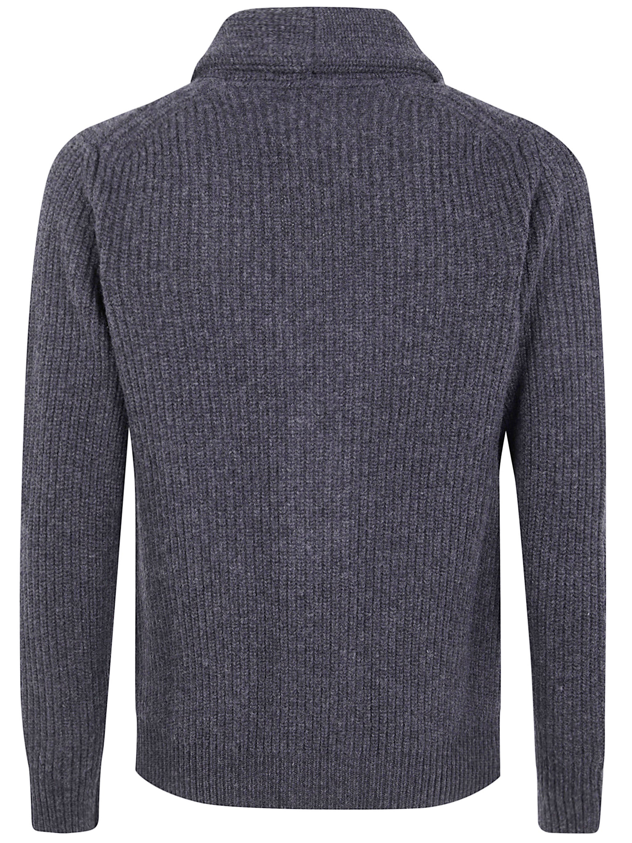 FILIPPO DE LAURENTIIS Scarf Collar Pocket Cardigan