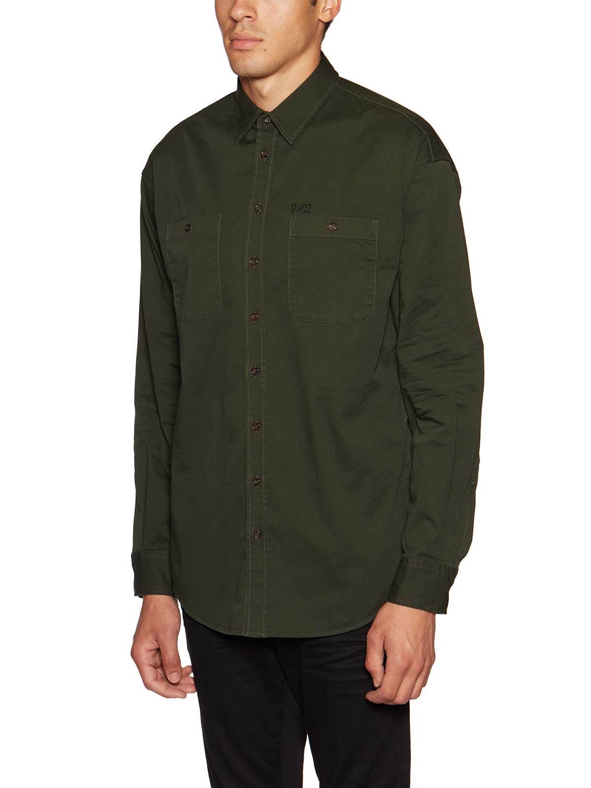 DSQUARED2 Men's Logo Print Cotton Shirt - Size 48