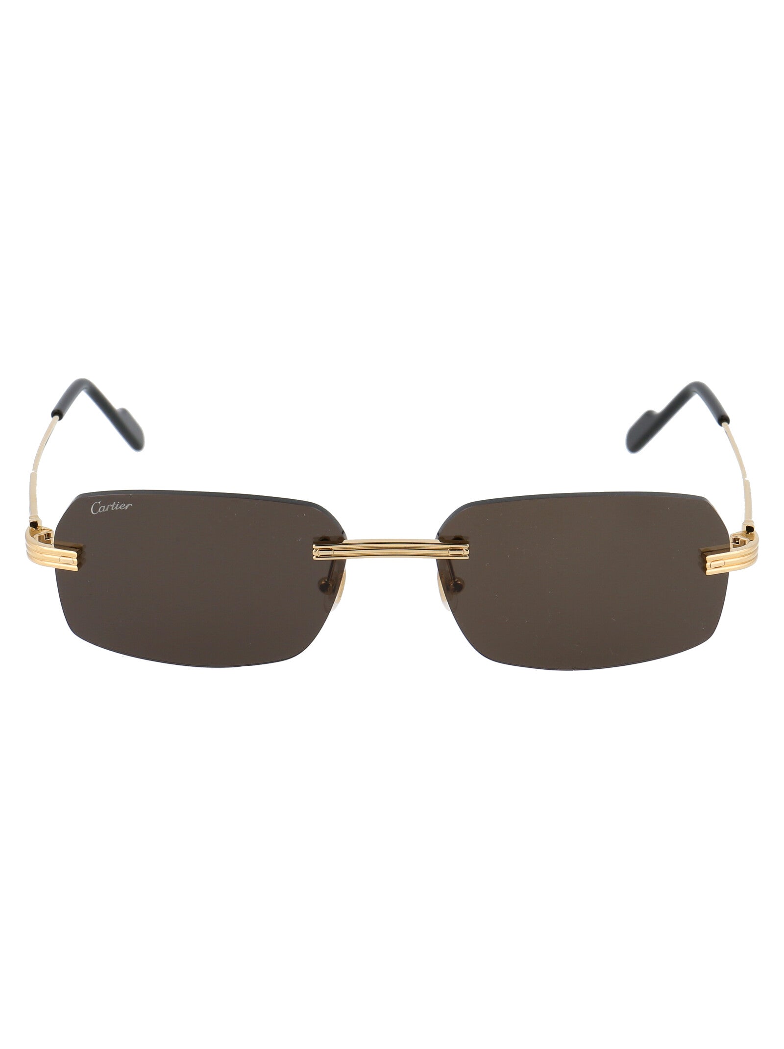 CARTIER Sleek Gold Metal Sunglasses for Men