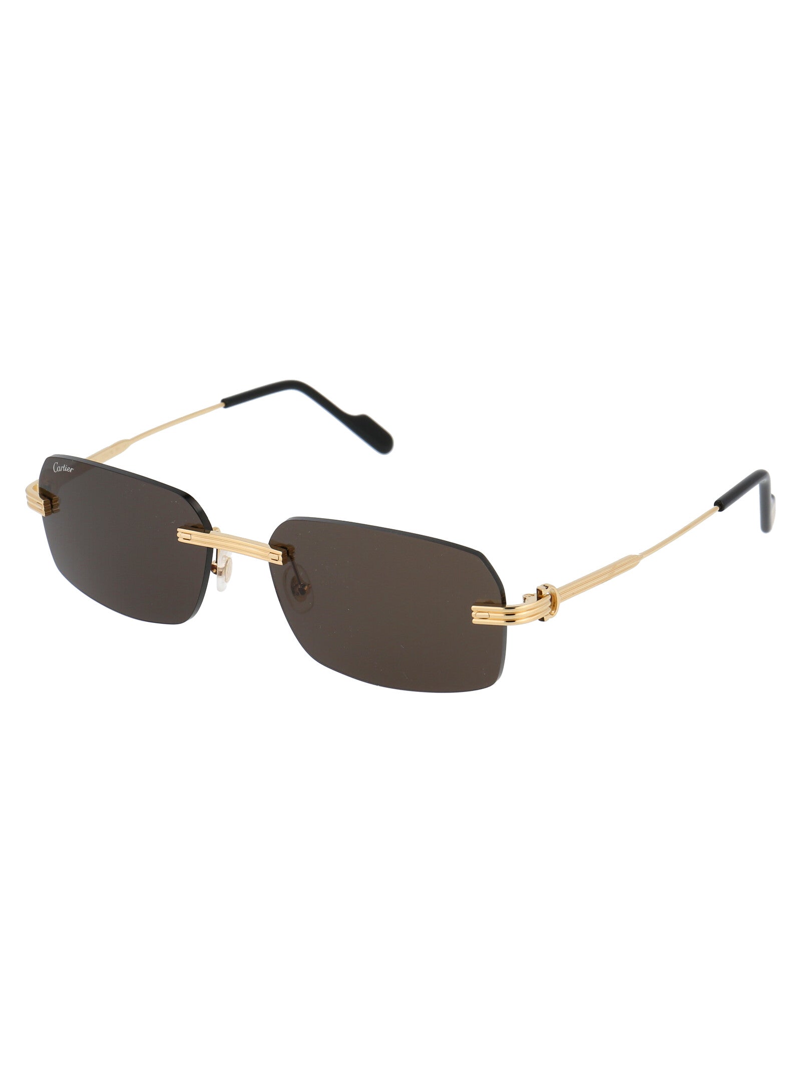 CARTIER Sleek Gold Metal Sunglasses for Men
