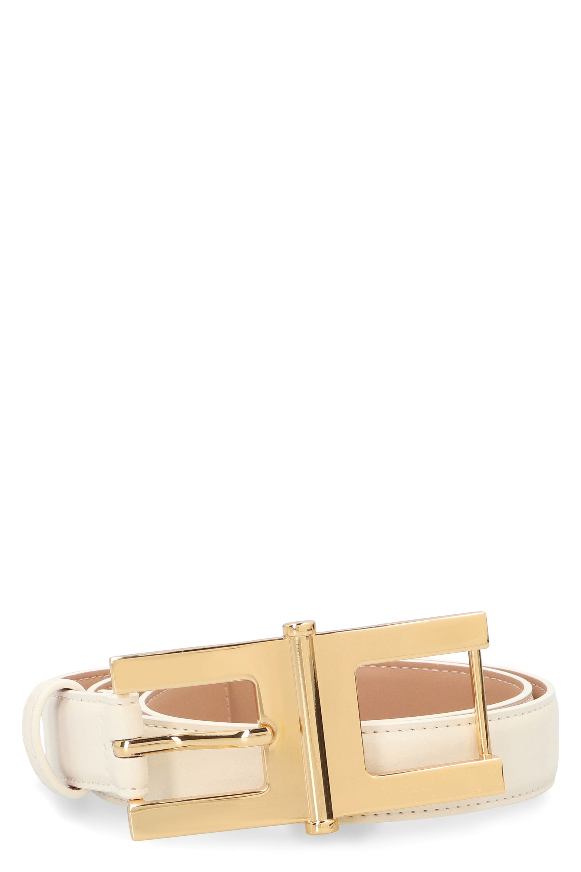 ELISABETTA FRANCHI Elegant Eco-Leather Belt with Logo Buckle - 5 cm Height