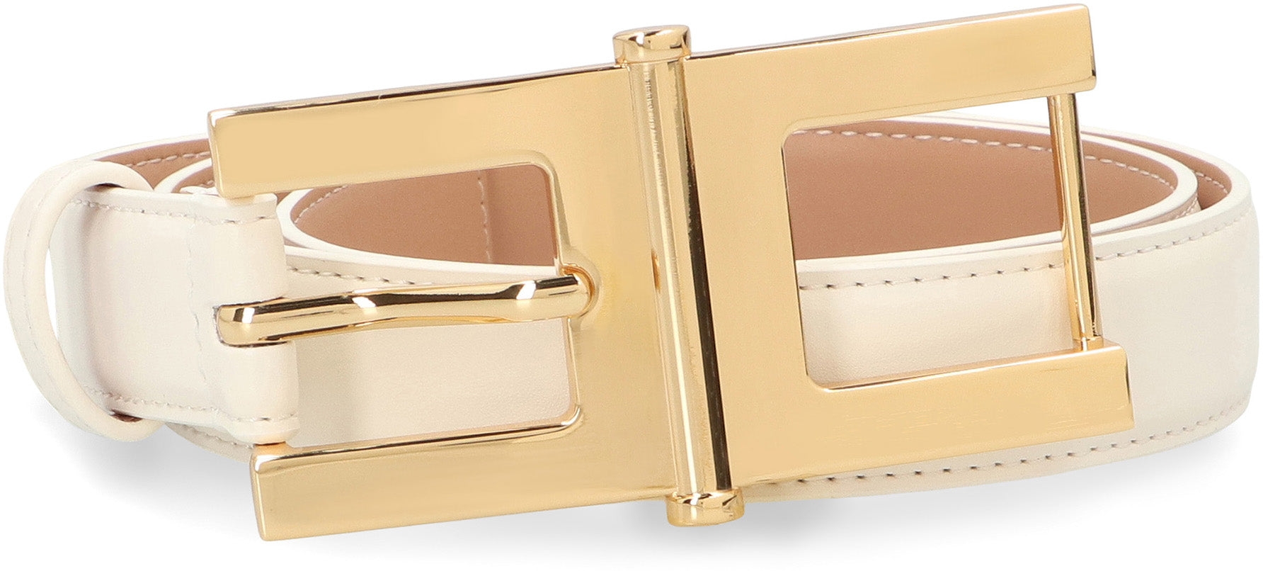 ELISABETTA FRANCHI Elegant Eco-Leather Belt with Logo Buckle - 5 cm Height