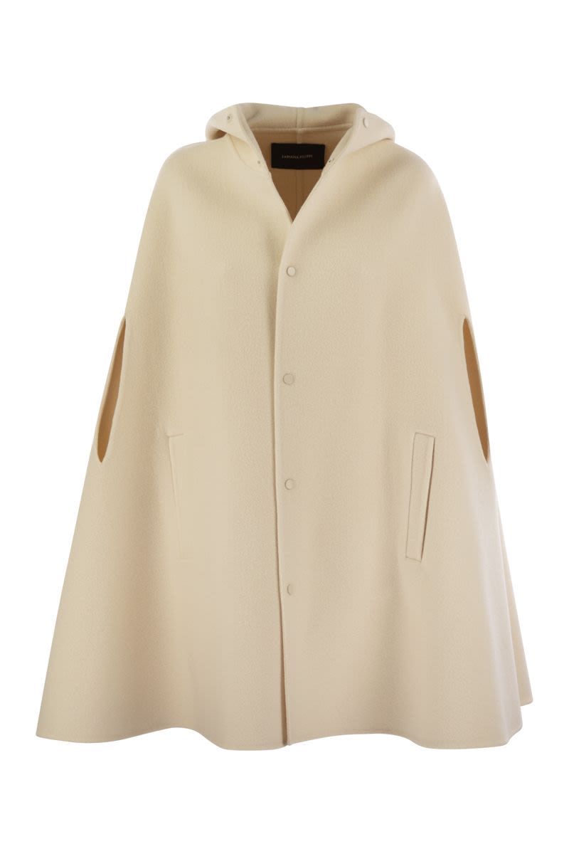 FABIANA FILIPPI Loose Fit Wool Hoodie Cape