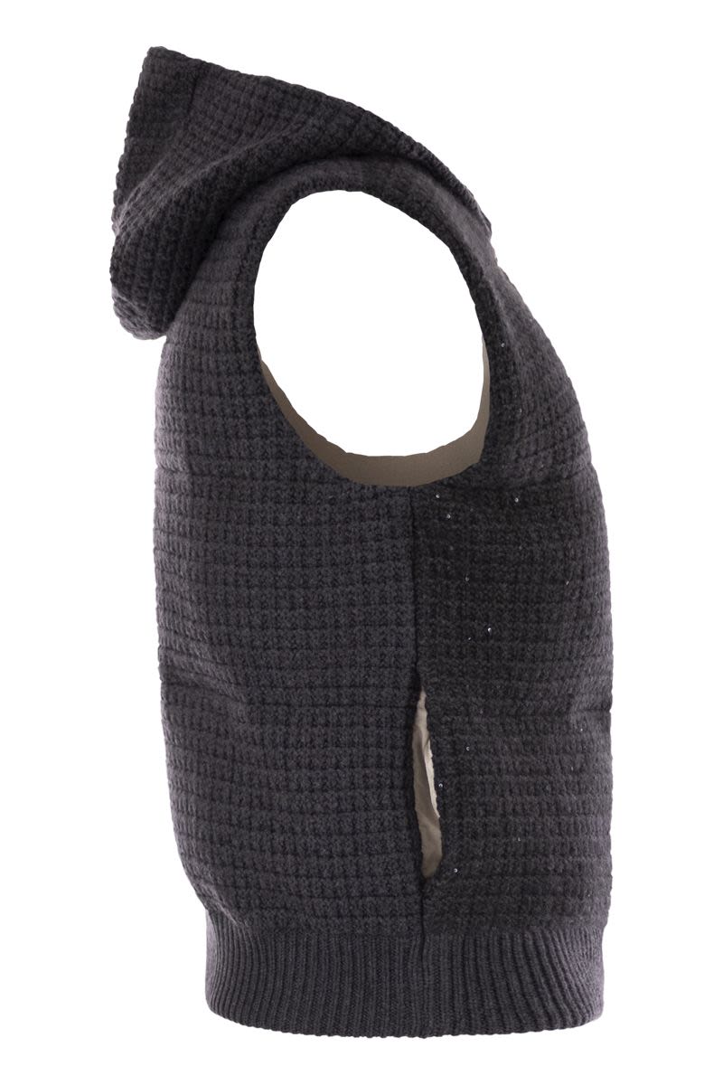 FABIANA FILIPPI Luxurious Hooded Mini Knit Vest