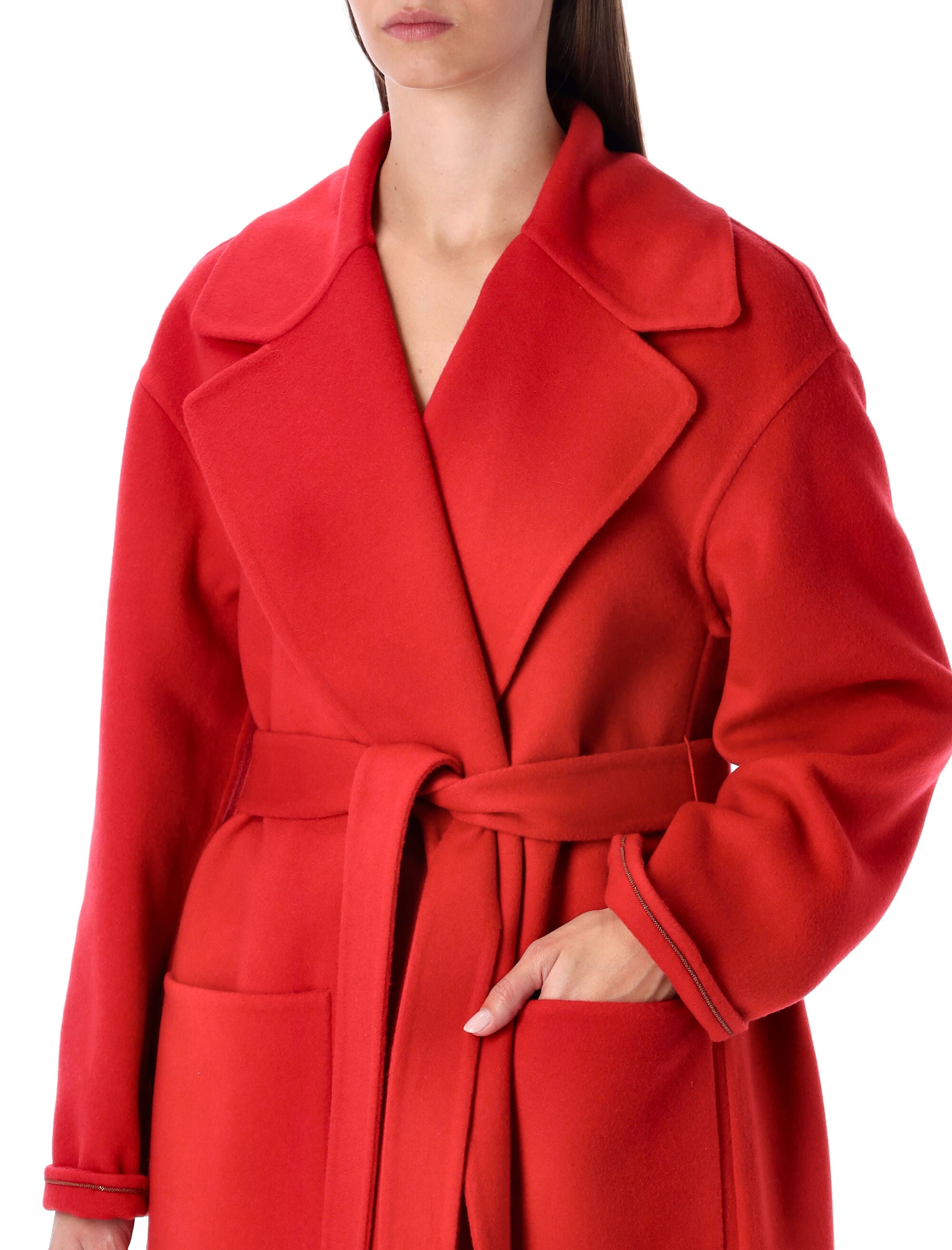 FABIANA FILIPPI Timeless Long Jacket in Wool and Cashmere - Size 40