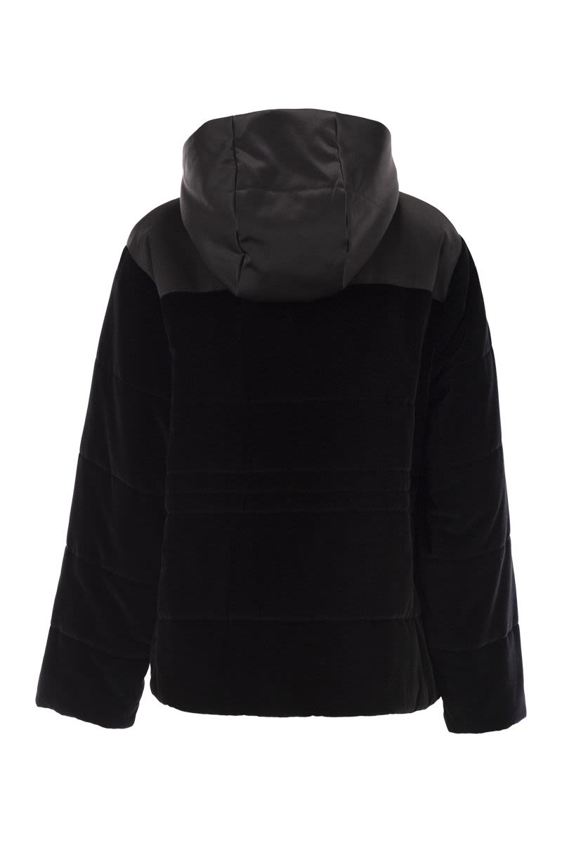 FABIANA FILIPPI Padded Velvet Jacket with Hood
