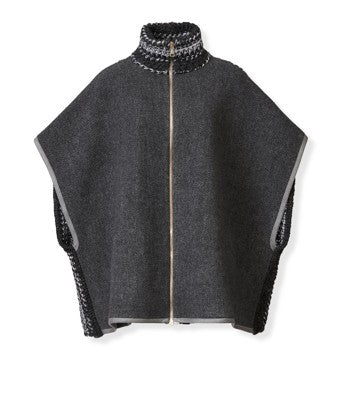 FABIANA FILIPPI Double Cape Outerwear with Crochet Knit