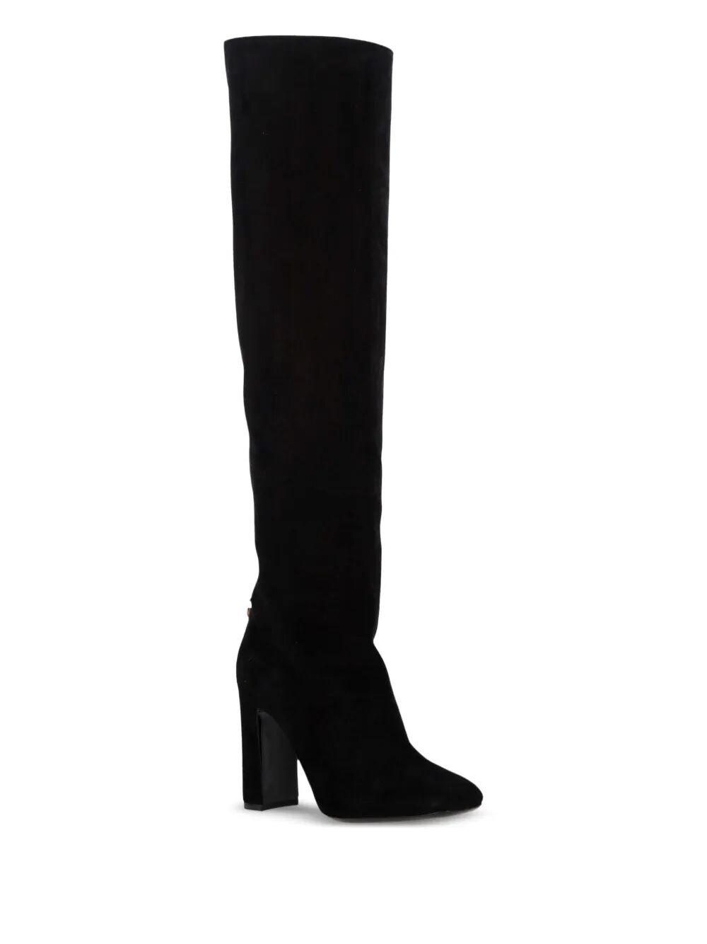 DOLCE & GABBANA Chain Detail Suede Knee-High Boots