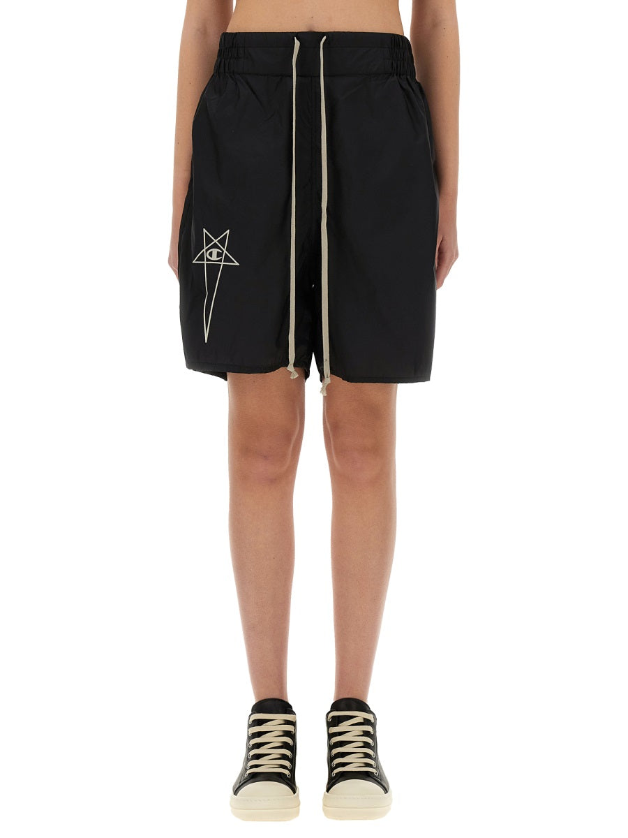 RICK OWENS X CHAMPION Logo Mini Shorts for Women