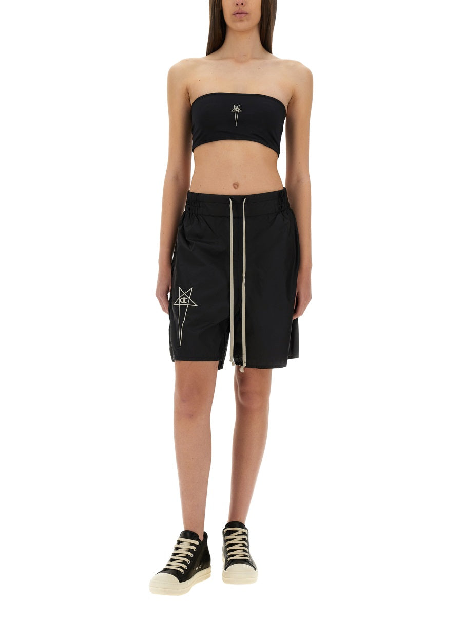 RICK OWENS X CHAMPION Logo Mini Shorts for Women