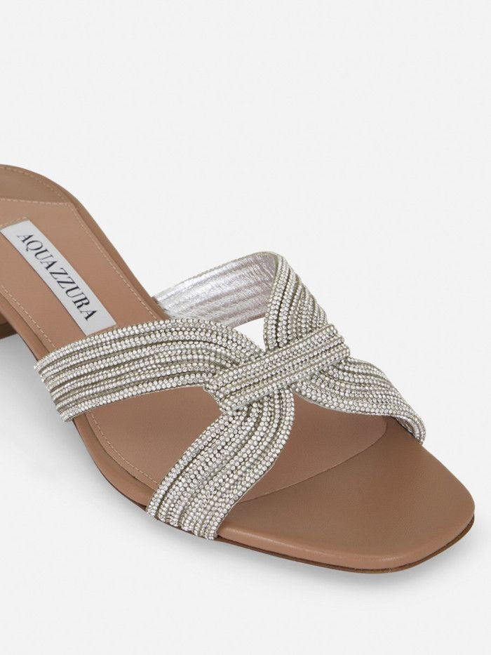 AQUAZZURA Crystal Muse Sandal 35 - Women's Mini Fashion Footwear