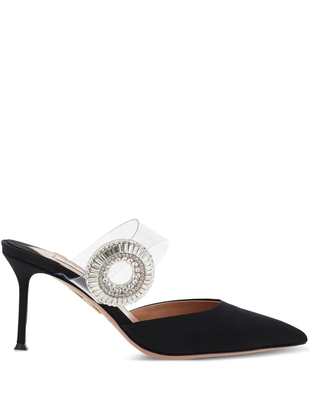 AQUAZZURA Crystal Hoop Pointed Toe Flat 75MM