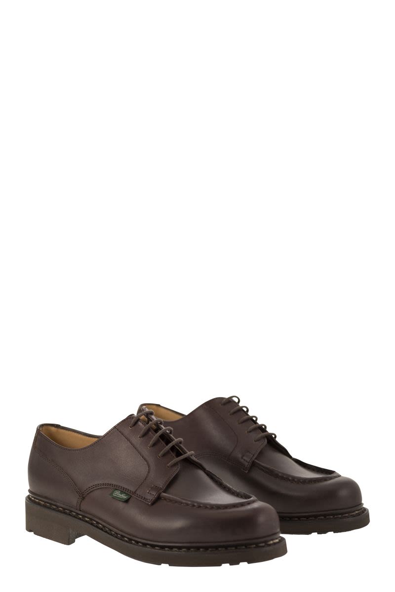 PARABOOT Elegantly Crafted Derby Dress Shoes with Tray - Short Bowl Style