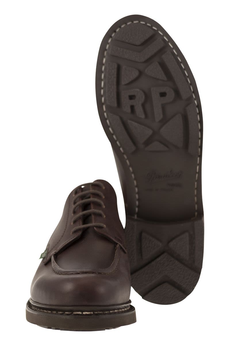 PARABOOT Elegantly Crafted Derby Dress Shoes with Tray - Short Bowl Style