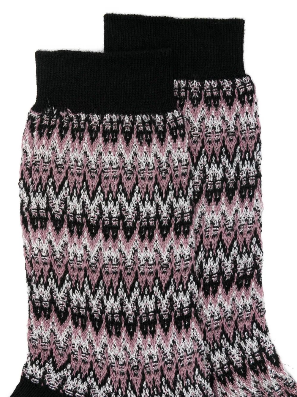MISSONI Zig-Zag Pattern 100% Leather Socks for Women