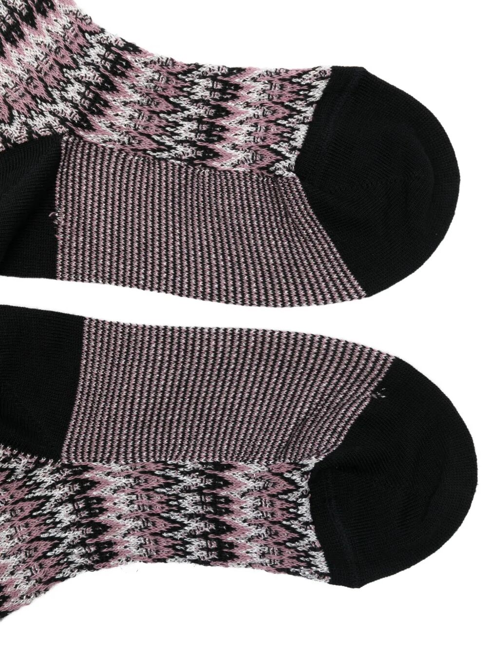 MISSONI Zig-Zag Pattern 100% Leather Socks for Women