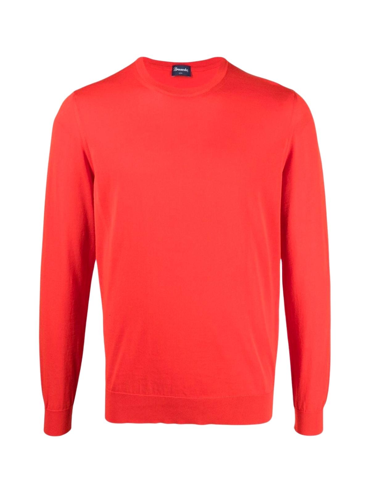 DRUMOHR Men's Cotton Long Sleeve Crew Neck Sweater