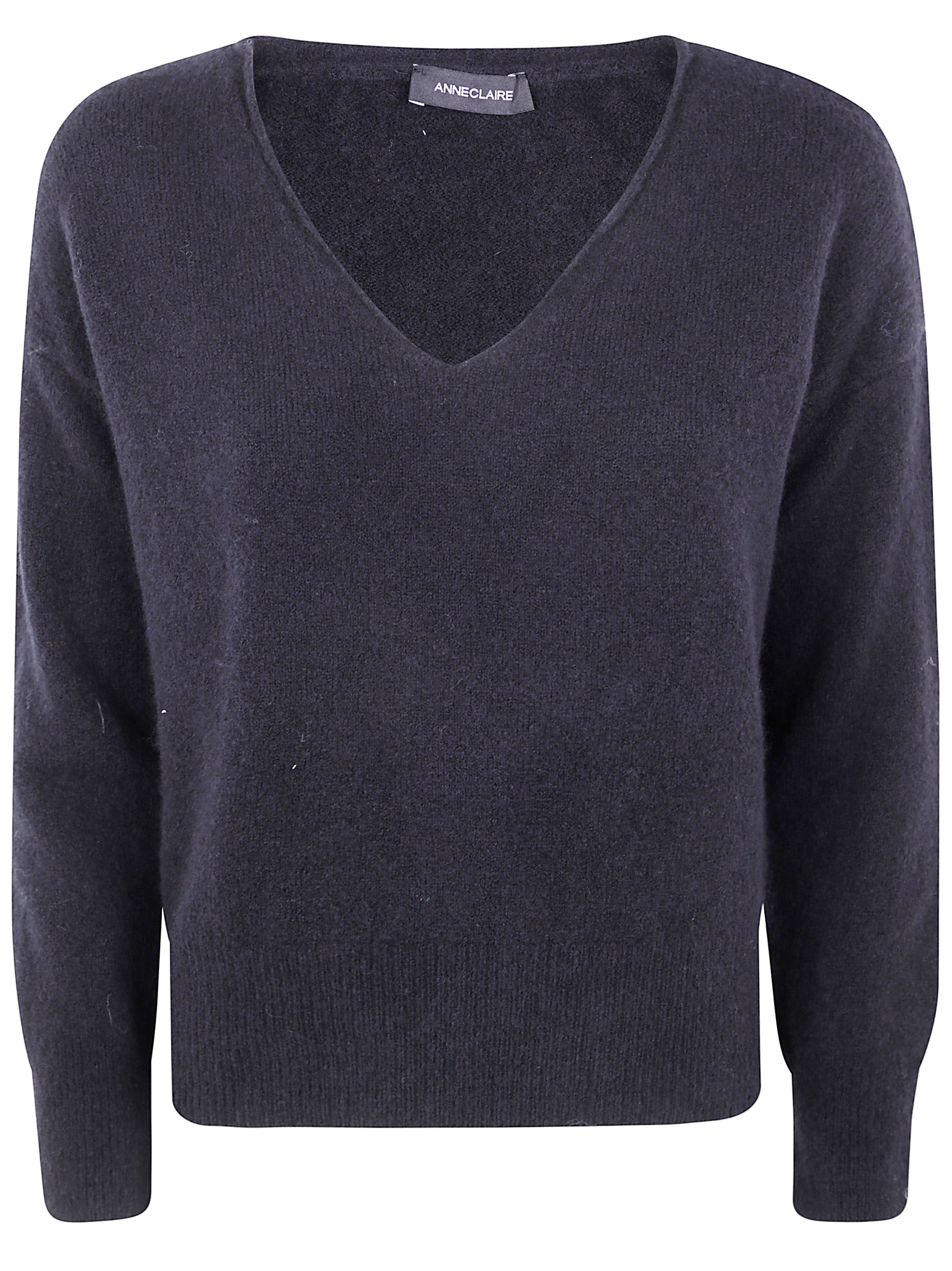 ANNECLAIRE Wool & Cashmere Stretch Over V Neck Sweater