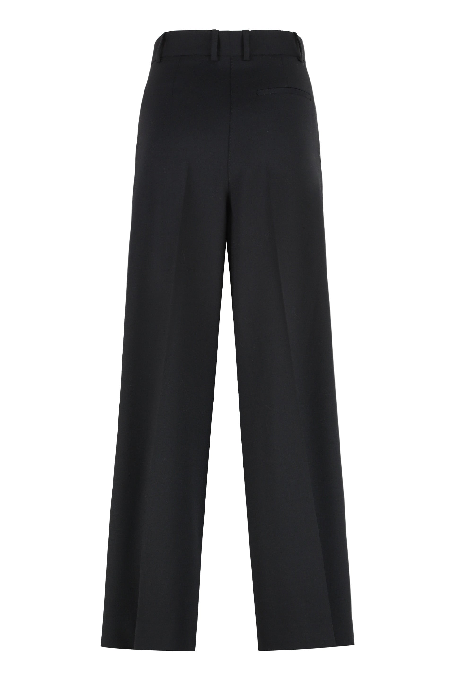 PAROSH Luxury Virgin Wool Trousers with Wide Front Pleats