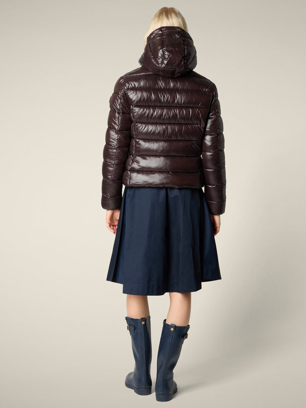 SAVE THE DUCK Slim Fit Mini Down Jacket with Laqué Finish