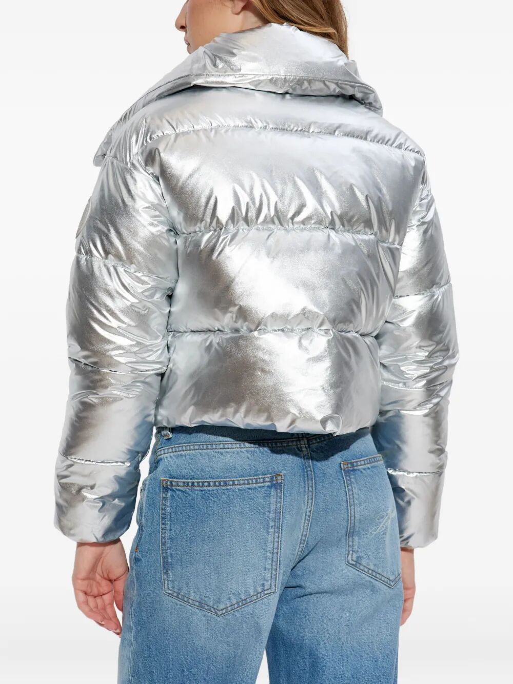 SAVE THE DUCK High-Shine Mini Short Down Jacket for Women