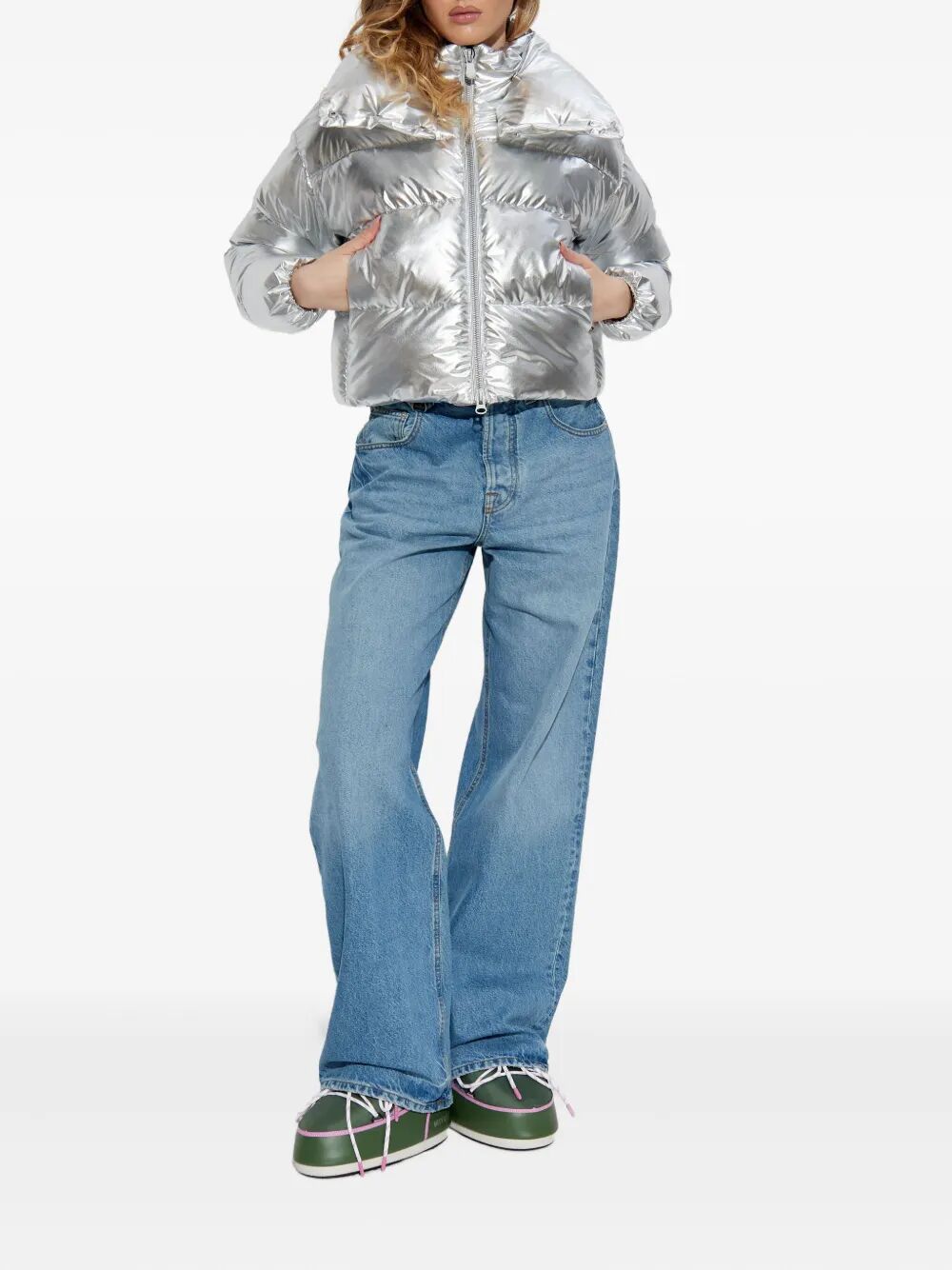 SAVE THE DUCK High-Shine Mini Short Down Jacket for Women