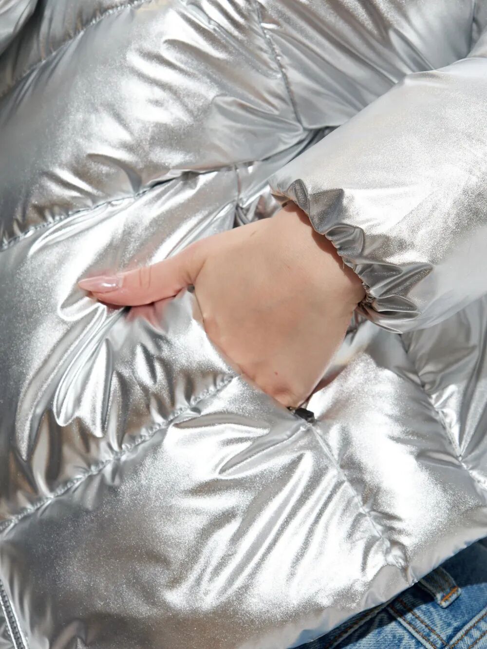 SAVE THE DUCK High-Shine Mini Short Down Jacket for Women