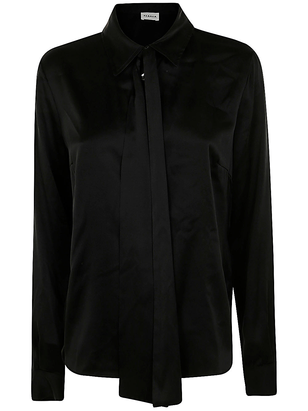 PAROSH Silk Shirt with Ribbon Detail