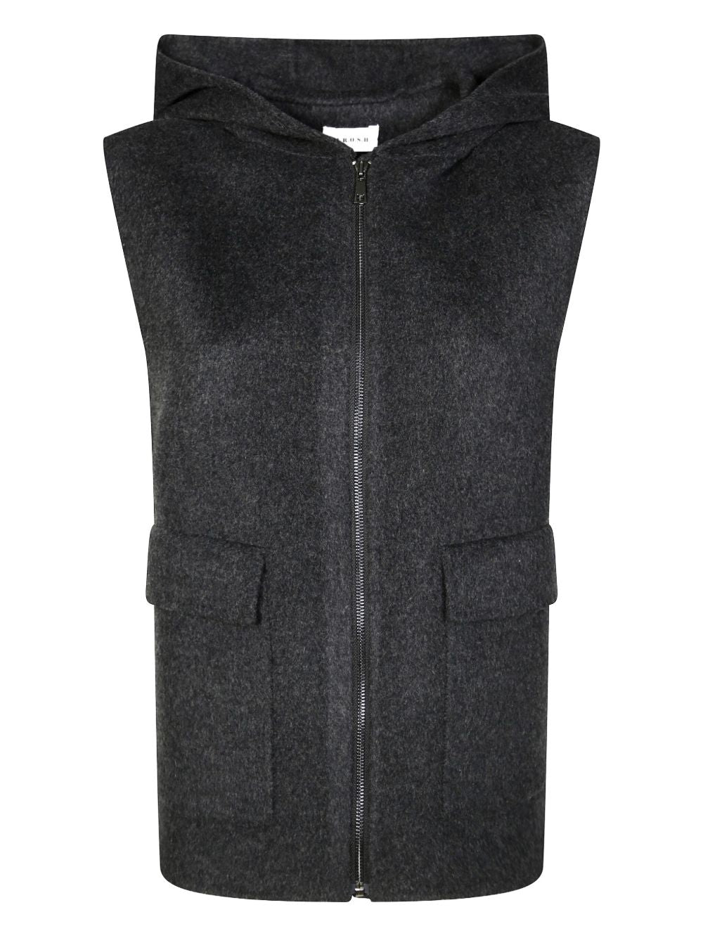 PAROSH Wool Jacket with Zip Fastening and Hood for Women