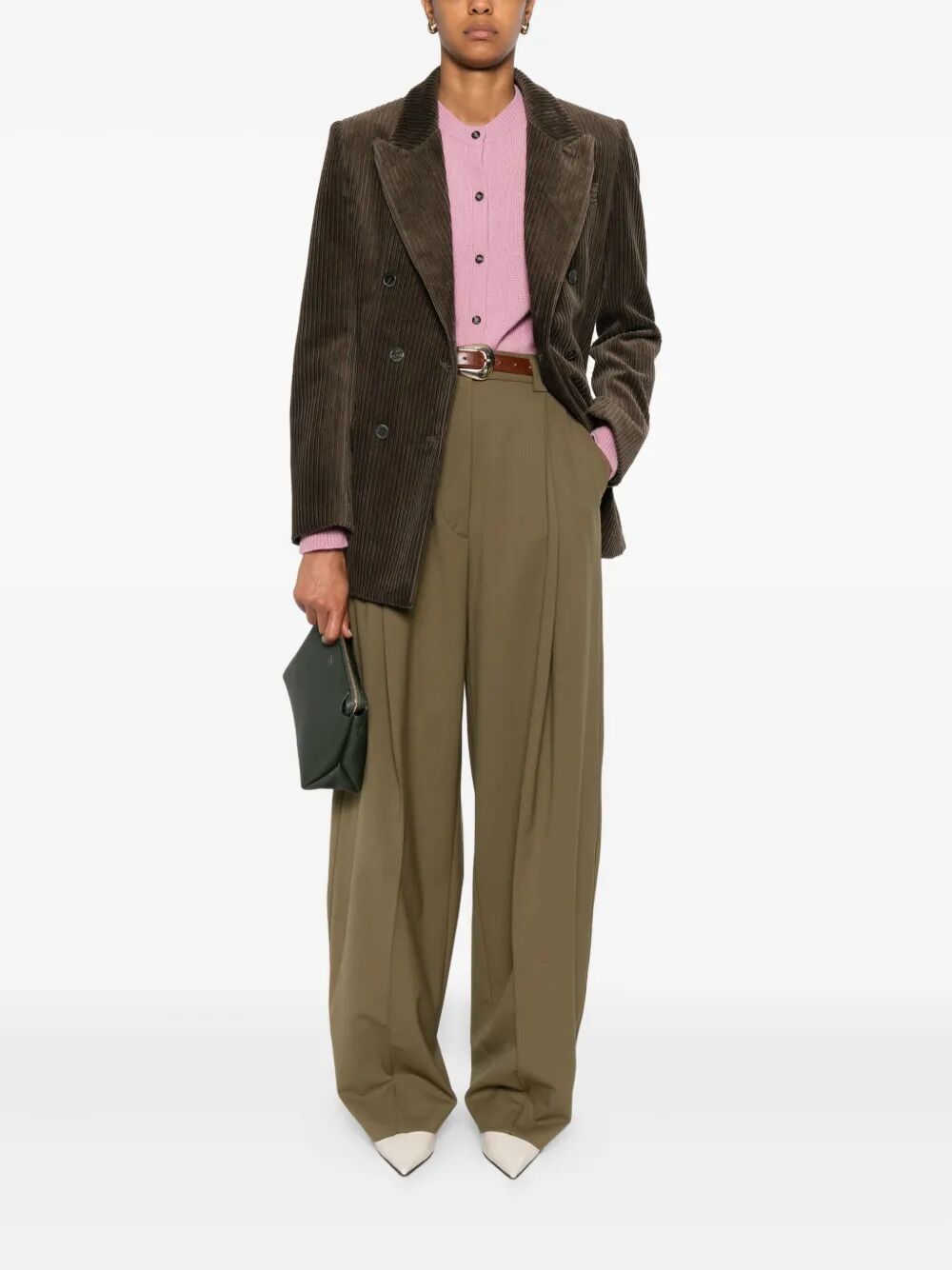 PAROSH Double Breasted Corduroy Jacket for Women