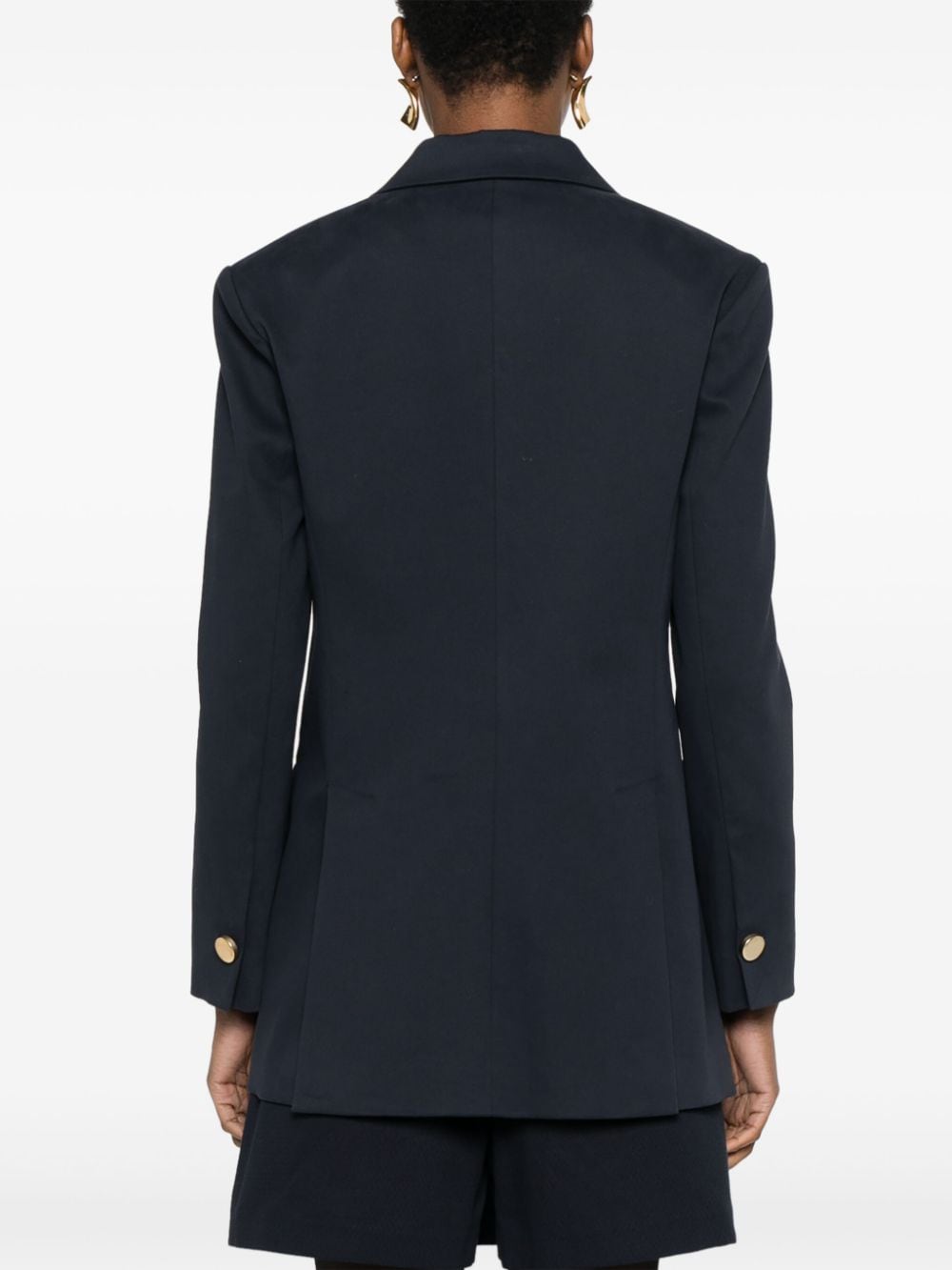 PAROSH Textured Cotton Blend Double-Breasted Blazer Jacket for Women