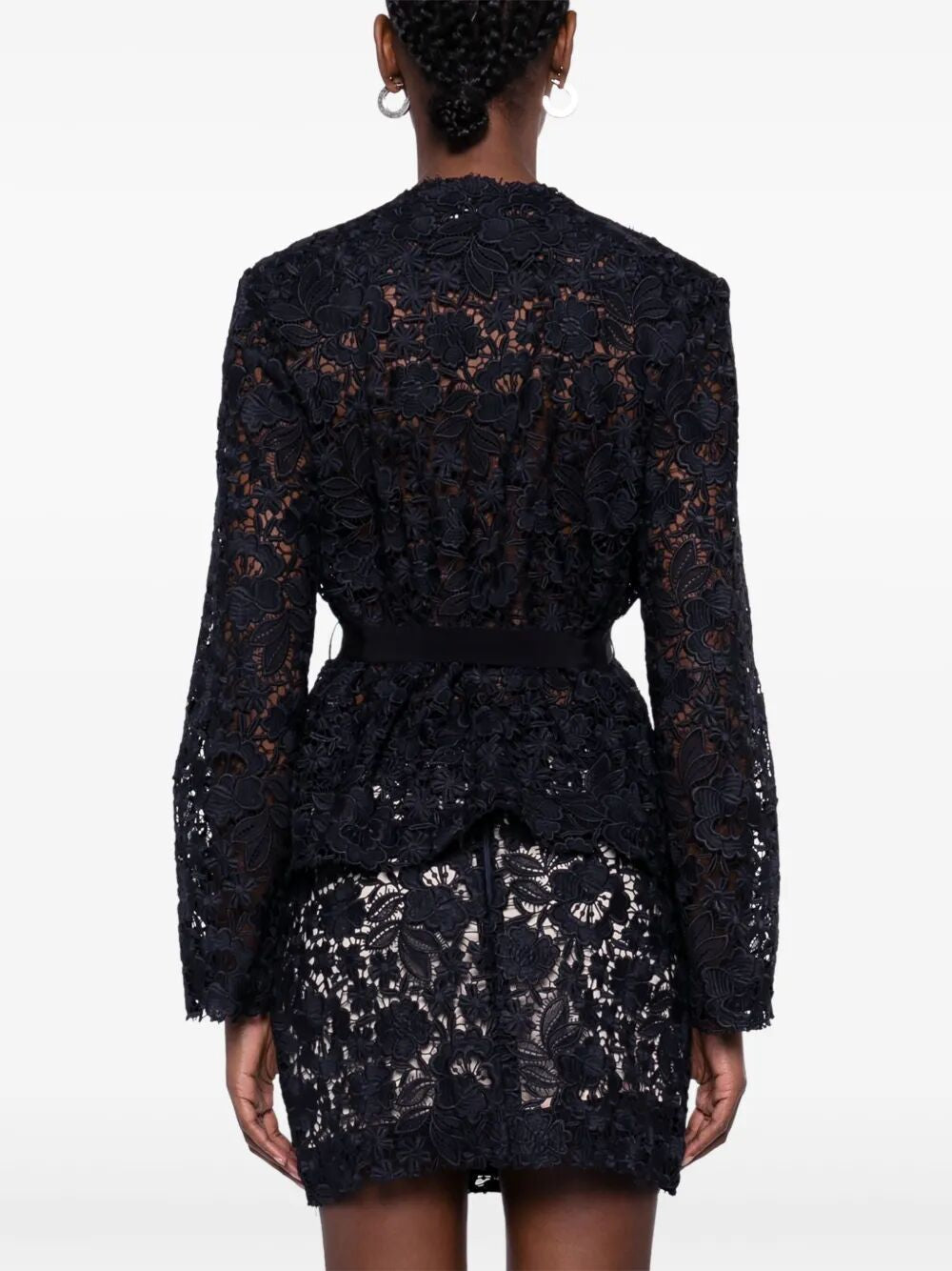PAROSH Floral Lace Mini Jacket