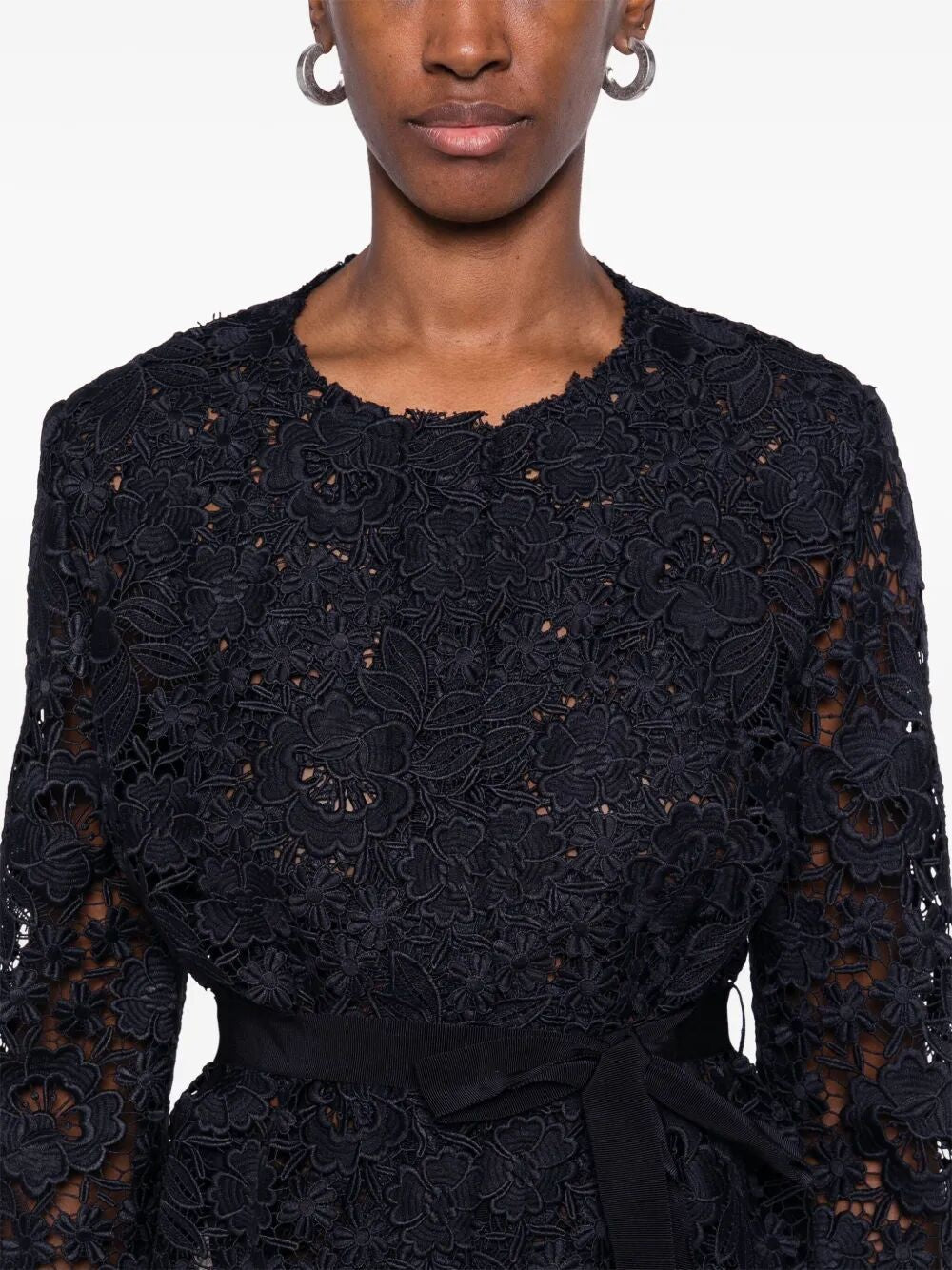PAROSH Floral Lace Mini Jacket