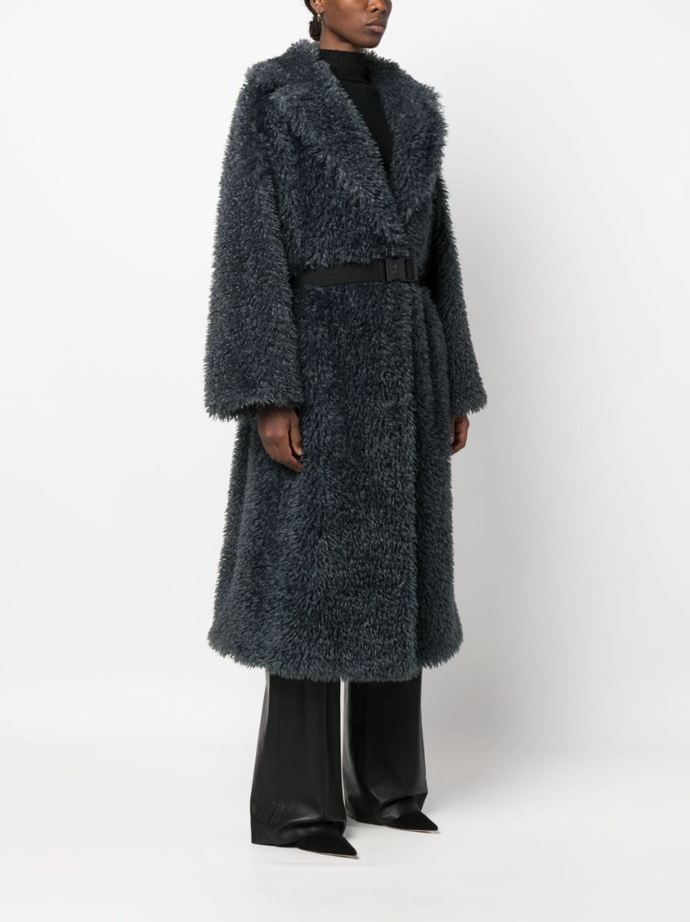 ERMANNO SCERVINO Belted Shearling Wool Teddy Jacket