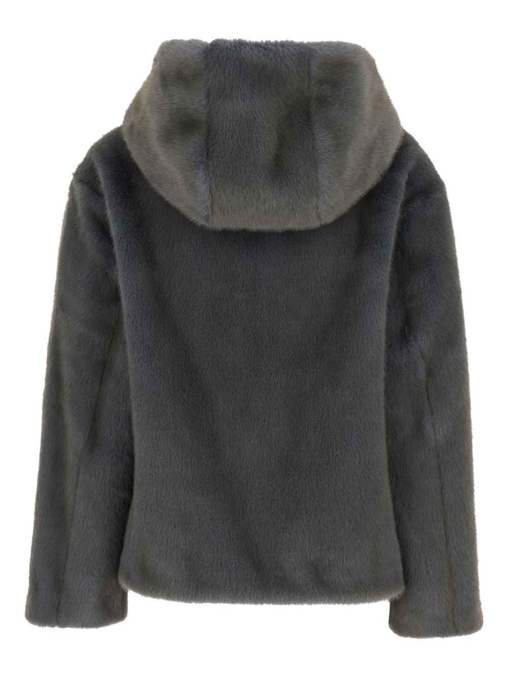 PAROSH Faux Fur Jacket with Hood