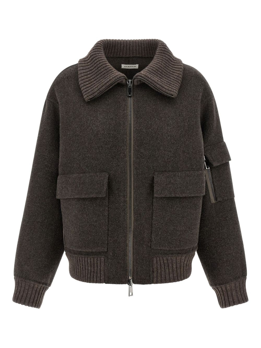 PAROSH Wool Zip Jacket with Flap Pockets
