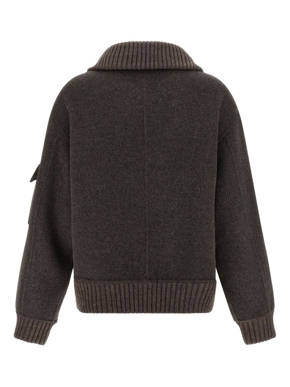 PAROSH Wool Zip Jacket with Flap Pockets