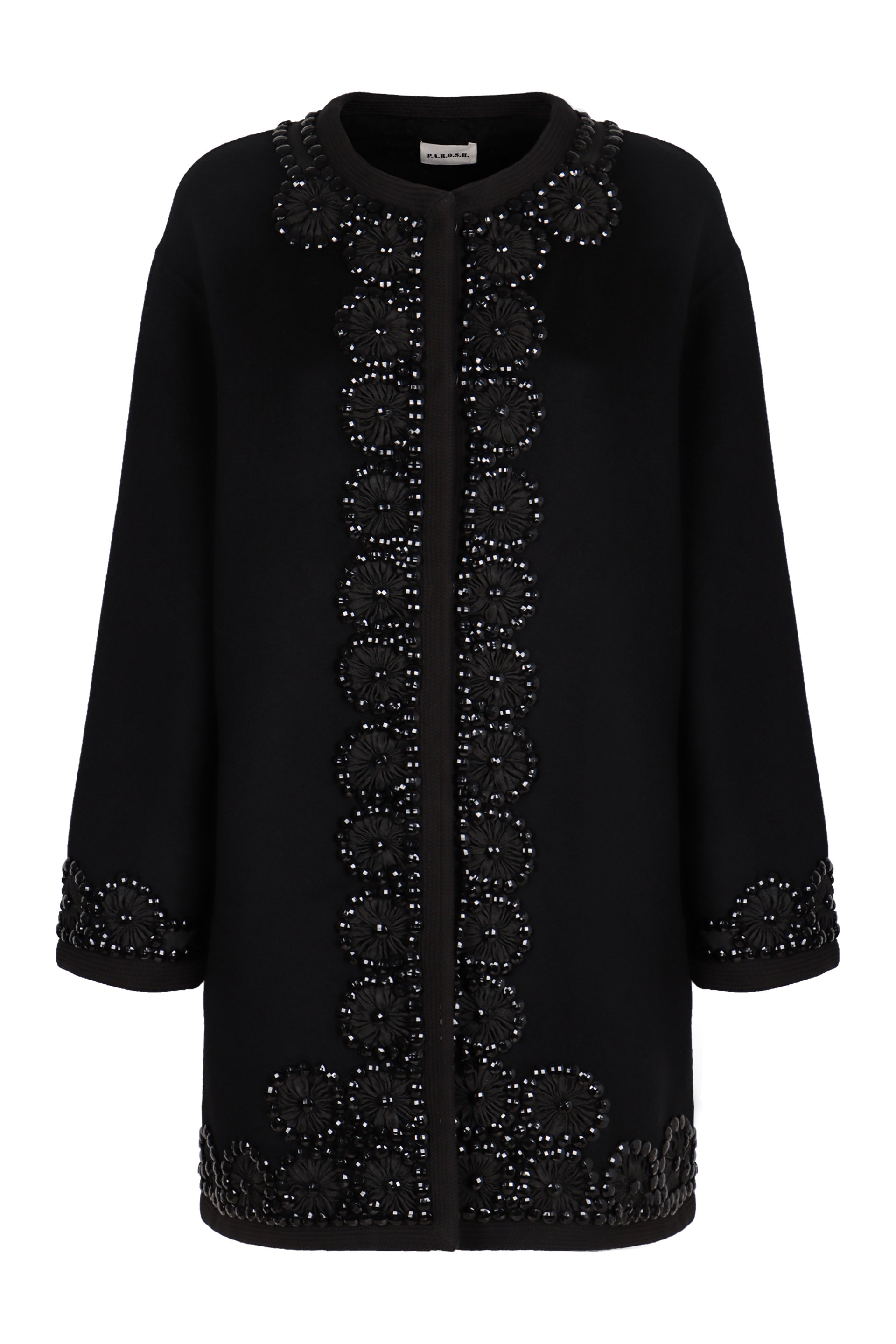 PAROSH Wool Jacket with Jewel Embellishments