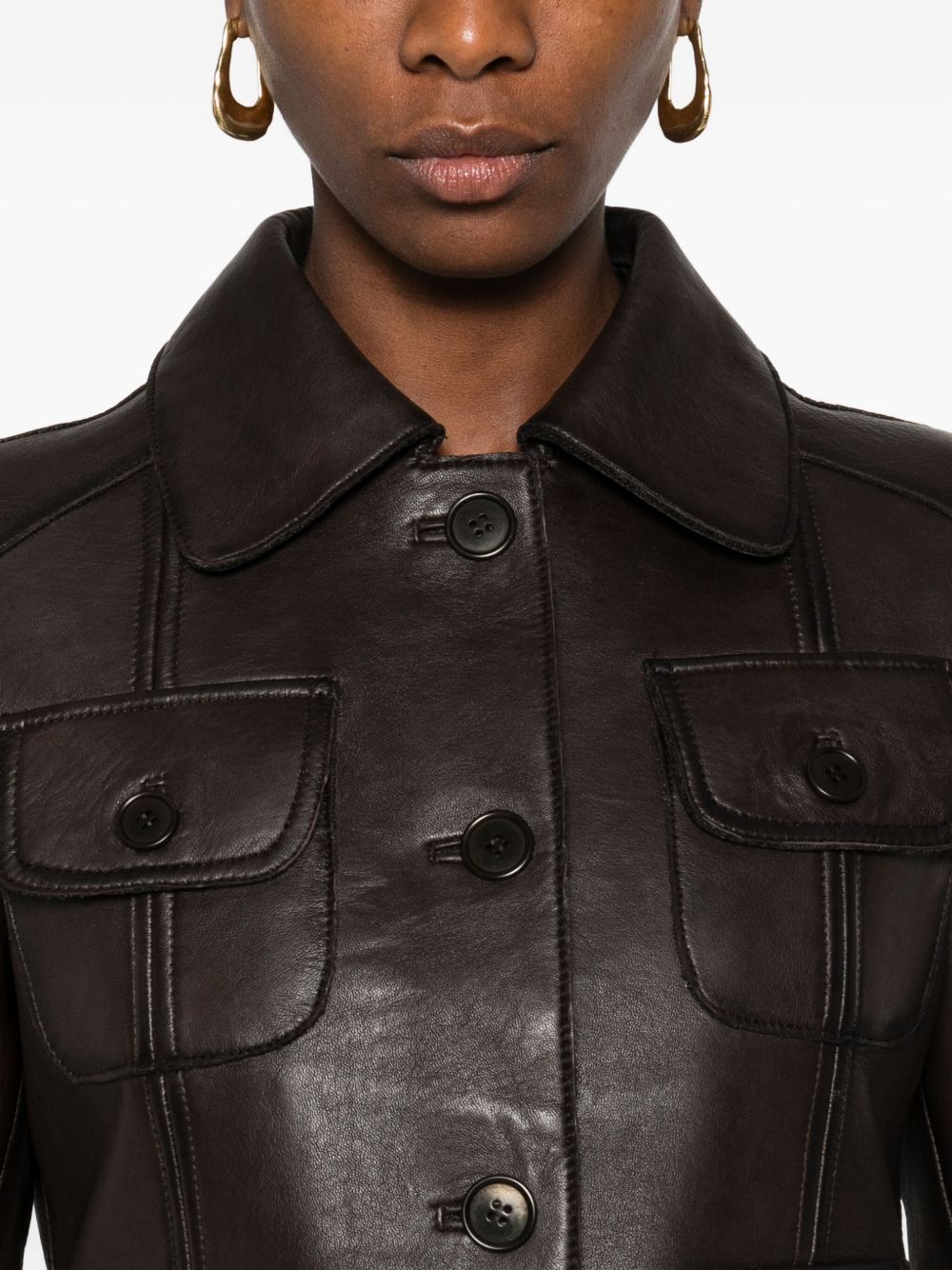 PAROSH Women’s Luxe Leather Jacket