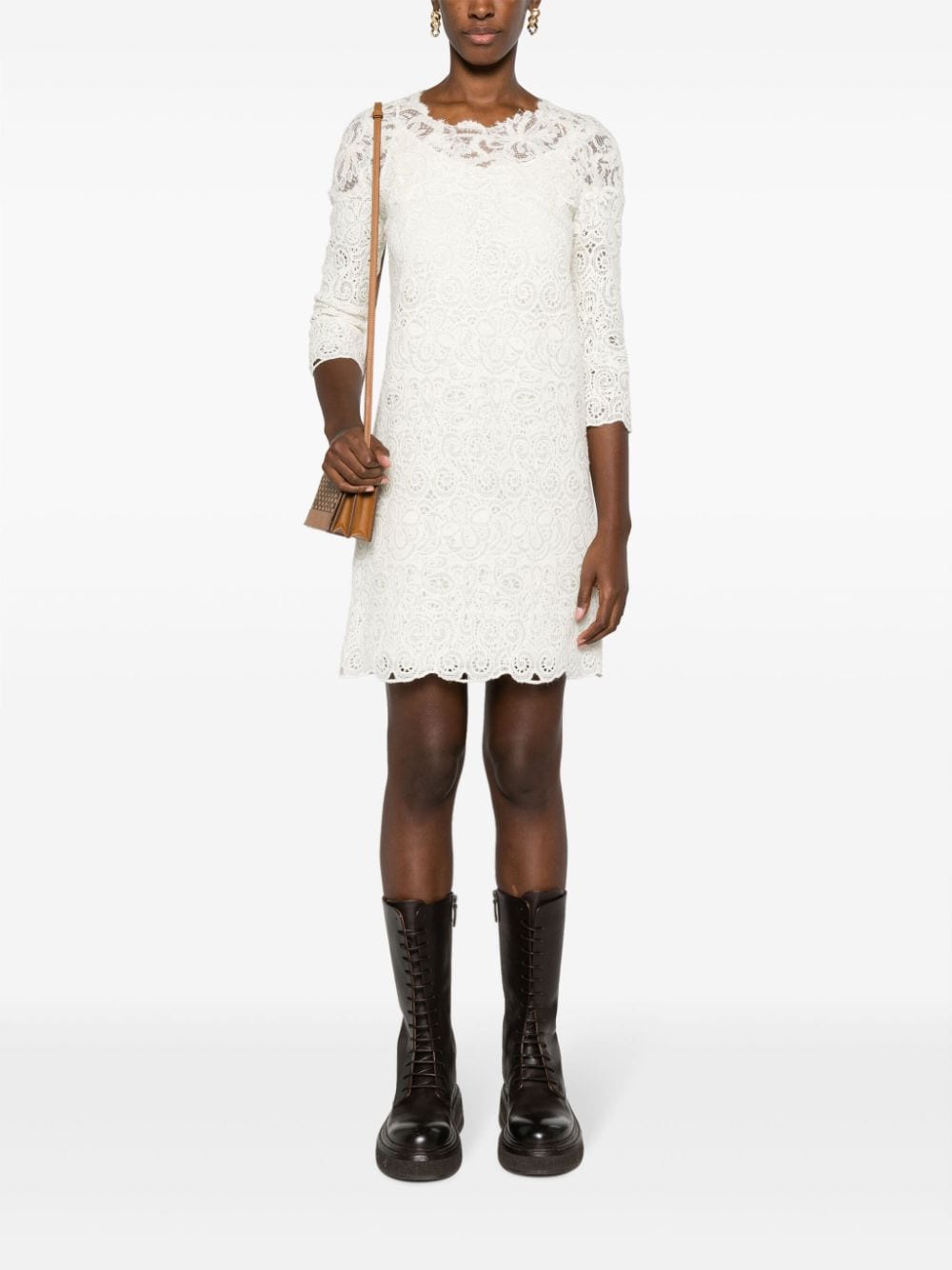 ERMANNO SCERVINO Chic Wool Blend Shift Mini Dress