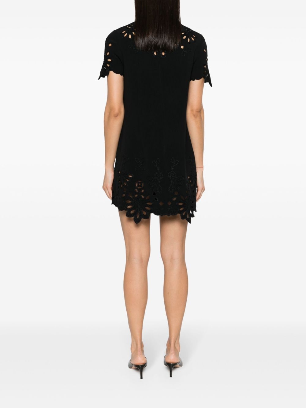 ERMANNO SCERVINO Embroidered Cotton Mini Shift Dress