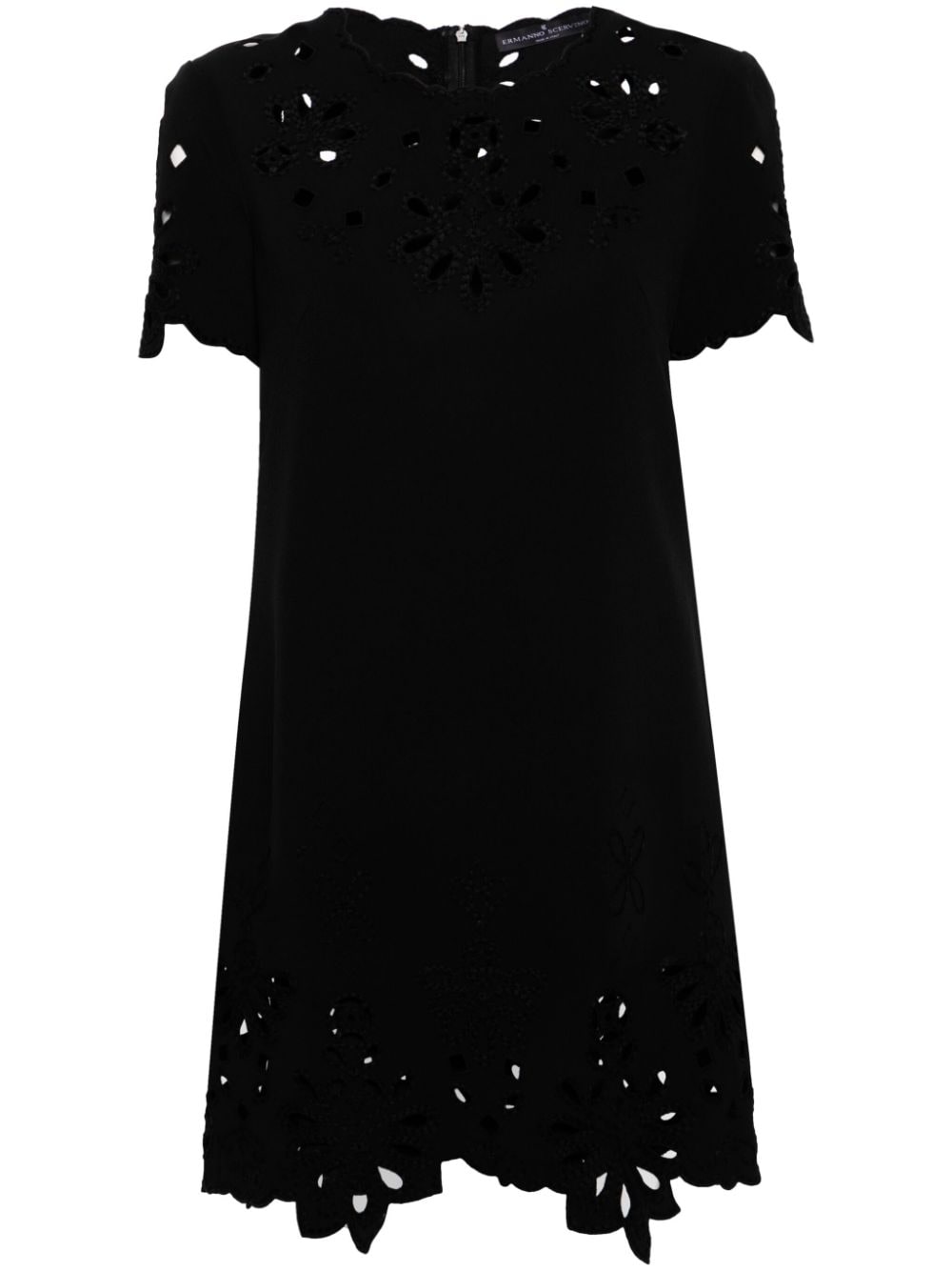 ERMANNO SCERVINO Embroidered Cotton Mini Shift Dress