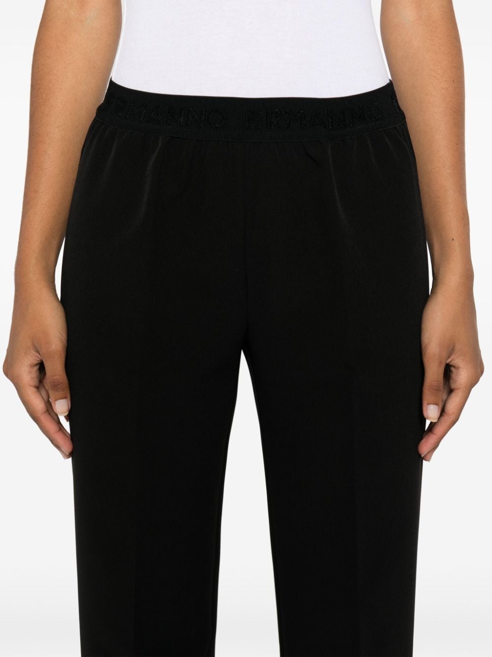 ERMANNO Slim Trousers with Logo Waistband for Women